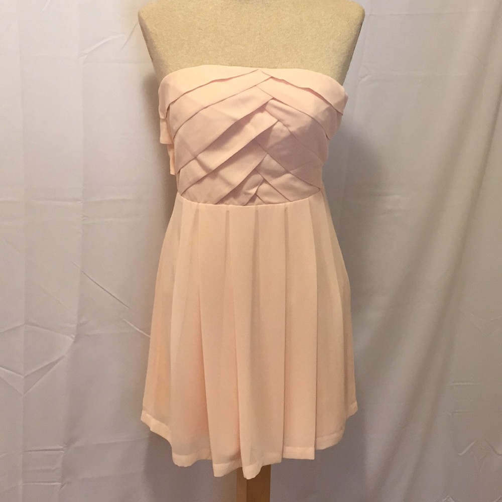 Express Blush Pink Strapless Dress